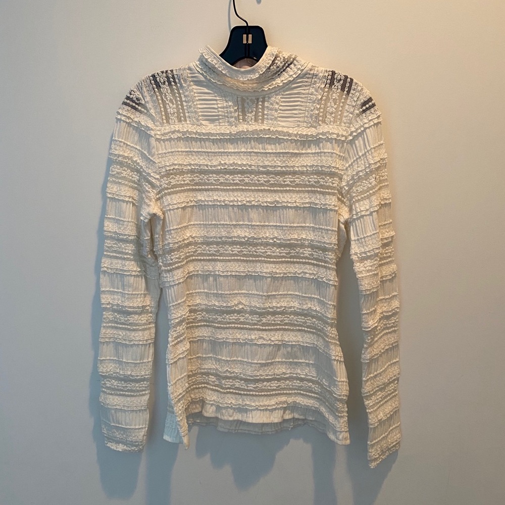 Cinq A Sept Lace Mock neck top